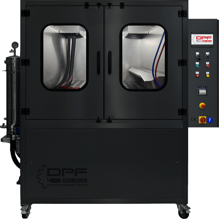 Professionelle Anlage für Reinigung und Regeneration von Diesel-Rußpartikelfiltern sowie OPF/KAT